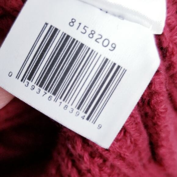 1.STATE Chevron Crewneck Sweater Berry Pink Navy 100% Cotton - Small - Picture 12 of 12